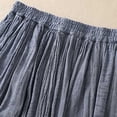 thumbnail image 5 of Aueoeo Skirts For Women Elegt Loose Fits Elastit Maxi Skirt Cotton Linen High Waist Skirt Vintage A-Line Pleated Skirt Blue XL, 5 of 7