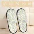 thumbnail image 2 of Bixox Men's Women's Moon And Rabbit Patterned Plush House Slippers, Memory Foam Slippers, Indoor and Outdoor Warm Plush Bedroom Shoes, Soft Flat Sole, Comfortable and Non-slip, 2 of 5