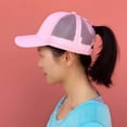 thumbnail image 3 of Femmes Réglables Queue de Cheval Casquette de Baseball Fille Snapback Chapeaux d'Été Féminins Maille Filet Camionneur Chapeau, 3 of 7