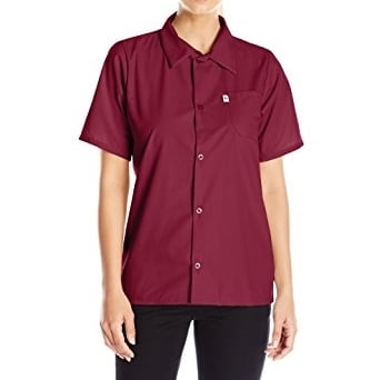 Vtex 0920-0304 Uncommon Threads Womens Utility Shirt 5 Button, Burgundy - Large