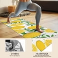 thumbnail image 4 of Yellow Lemon Fruit Slices White Pattern Hot Yoga Mat Towel Non Slip for Hot Yoga - Quick-Drying Yoga Mat Cover with 4 Corner Pockets with Travel Bag - Hot Yoga Towel Non Slip 70"x26", 4 of 6