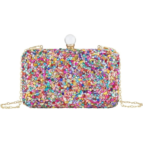 Women Evening Bag Rhinestone Clutch Bag Ladies Handbag With Detachable Chain Bridal Wedding Purse