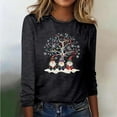 thumbnail image 4 of Odbmxy Christmas Tops for Women Graphic Long Sleeve T-Shirts Womens Plus Size Black Loose Holiday Leisure Soft Tops, 4 of 6