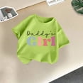 thumbnail image 2 of Swuxness Girls Casual Sports Short Sleeve Tops, Spring and Summer Blouses, Kids Printing Crew Neck Fashion Comfortable Soft Loose Pullover Tee Green, 6-7 Years, 2 of 5