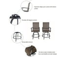 thumbnail image 5 of Kozyard Isabella Patio High Swivel Bar Stools/Chairs Steel Frame Outdoor Bistro Set for 2, Brown, 5 of 5