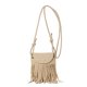thumbnail image 1 of Bolso bandolera con diseño de flecos y borlas, color sólido, versátil (blanco), 1 of 7