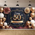 thumbnail image 6 of Golden Frame Happy Birthday Banner Decorative Design Cheers to 50 Years for Celebration Event Party Anniversary, 6 of 6