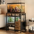 thumbnail image 2 of 20-29 Gallon Fish Tank Stand with Power Outlet Vintage Metal Aquarium Stand with 2 Fabric Drawers Heavy Duty Reptile Tank Stand with 3-Tier Adjustable Storage Shelves, Left-Right Mounting, 2 of 9