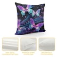 thumbnail image 4 of Shangniulu Beautiful Butterfly Throw Pillow Case Covers, Black and Purple Butterfly Decor Gifts Square Pillowcase, Decorative Pillow Cushion Covers for Couch, Bedroom, Home, Bed, Sofa, Car Seat, 4 of 5