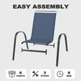 thumbnail image 4 of Nuu Garden Patio Chairs Set of 4, Outdoor Stackable Dining Chairs for All Weather, Breathable Textilene Outdoor Chair Set with Armrests for Backyard Porch Poolside Garden, Blue and Black, 4 of 10