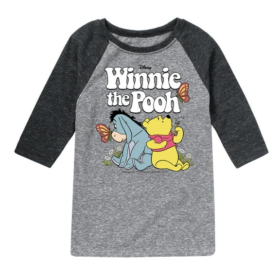 Winnie the Pooh - Butterfly Friends with Eeyore - Toddler And Youth Raglan Graphic T-Shirt