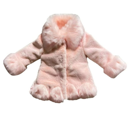 

Dr.Eam Infant Coats Toddler Girls Jacket Fall Winter Toddler Infant Kids Fleece Solid Jackets Warm Woolen Jacket Coats Outerwear Tops Boys Girls Pink 18 M-24 M