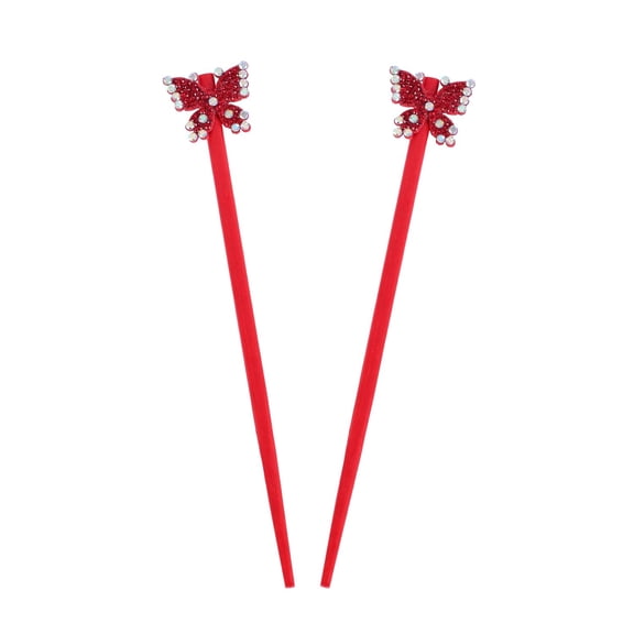 Set of Hair Sticks with Gem Butterflies