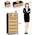 thumbnail image 3 of Crestlive Products Rattan Dresser Tall Storage Tower, Chests of Drawers, Easy Pull Fabric Bins, Wood Handles - Organizer Unit for Bedroom, Entryway, Closets - 7 Natural Drawers, Black Top & Frame, 3 of 18