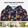 thumbnail image 4 of Wukai Skull mushroom colorful Print Womens Hoodies Fleece Sweatshirts Long Sleeve Sweaters Pullover Fall Outfits Winter Clothes-Medium, 4 of 7