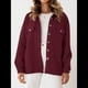 thumbnail image 5 of Chaqueta Informal de Otoño para Mujer, de Larga, con Botones, Holgada y Ligera, con Bolsillos. Vino Tinto XL, 5 of 7