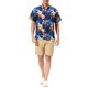thumbnail image 2 of CAMISAS DE HOMBRE CORTAS DE INSPIRACIÓN CHIC, CON ESTAMPADO FLORAL, BOTONES EN LA PARTE FRONTAL, CAMISA DE PLAYA HAWAIANA, TAMAÑO 46, AZUL ROJO, 2 of 6