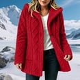 thumbnail image 6 of Perfectbot Women's Sherpa Hooded Coat, Button Down Chunky Cable Warm Winter Outerwear with Pockets, 6 of 7
