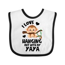 Inktastic Monkey I Love Hanging out with My Yaya Boys or Girls Baby Bib