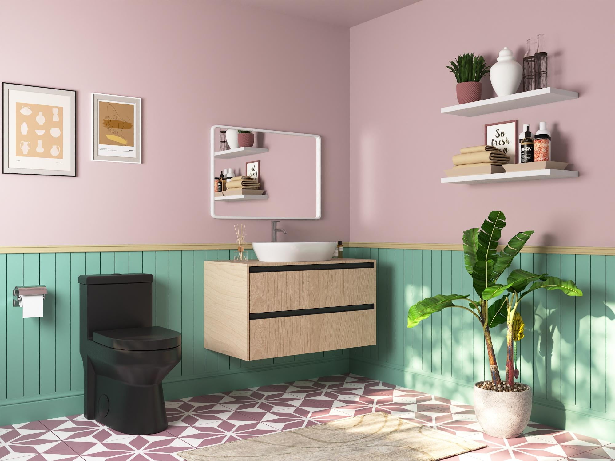 Liberty 12 in. Rough In 1-Piece 1.1/1.6 GPF Dual Flush Compact Round Toilet in Matte Black Seat Included