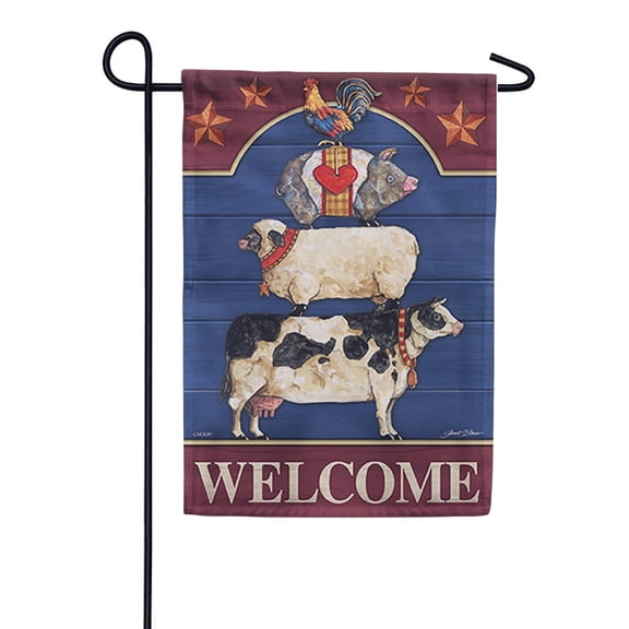 Carson Garden Flag - Farm Fresh Welcome, Dura Soft Double Sided Garden Flag, 12.5x 18 Inch Outdoor Yard Decorative Flag