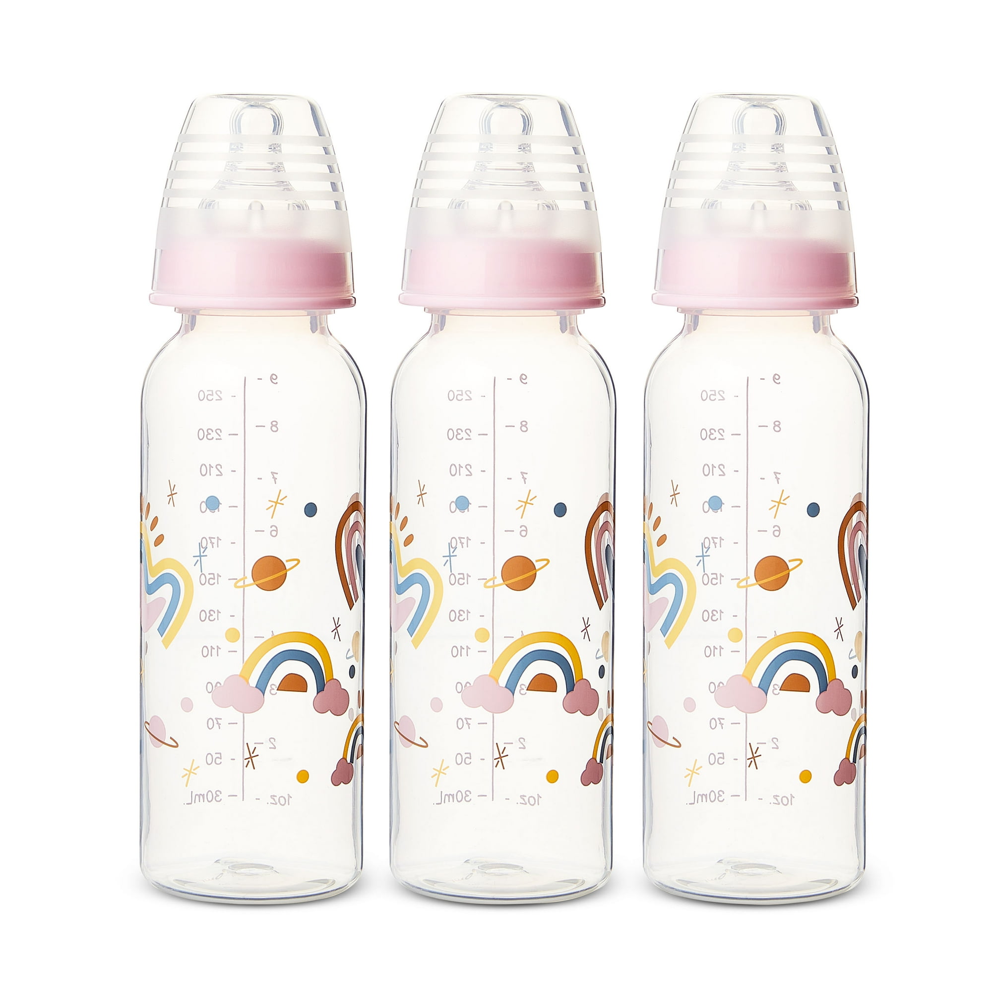 Parent's Choice Standard Neck Bottle, 9 fl oz, Newborn 0+ Months, 3 Pack