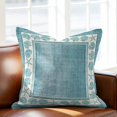 thumbnail image 2 of Throw Pillow Covers, Teal Green Beach Coastal Decorative Throw Pillow Covers 20x20 Inch, Summer Nautical Starfish Shell Coral Vintage Square Linen Pillow Cases for Couch/Living Room/Sofa, 2 of 9