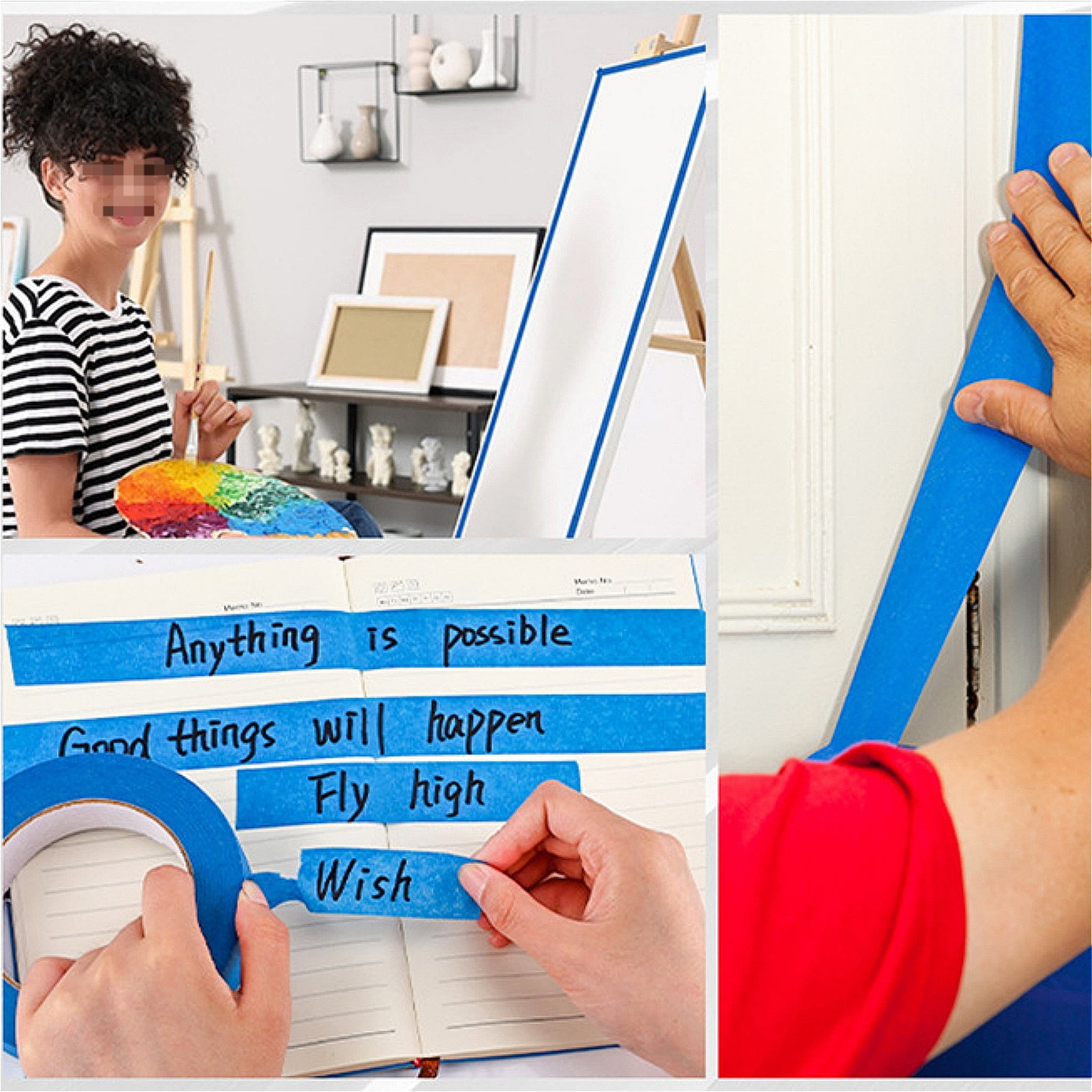 Painter's Tape, Masking Tape for Multi-Purpose, Painting Projects, DIY Crafts, Easy Removal, Anti-UV