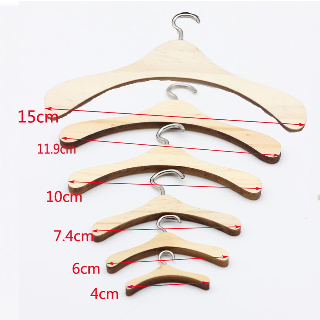 Details about   Set of 4 Wooden Clothes Hangers for 15" and 18" Dolls 
