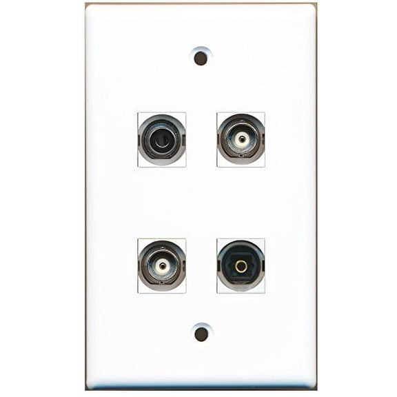 RiteAV - 1 Port Toslink 1 Port 3.5mm 2 Port BNC Wall Plate