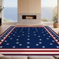 thumbnail image 2 of Design&I 8'x10' Washable Area Rug Stars Stripes Welcome Vintage Border Door Striped Patriotic Way Refined for Living Room, Family Extra Large Skid-Resistant Low Profile, 2 of 7