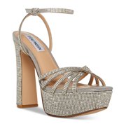 Steve Madden Womens Mips Rhinestone Strapp Crystal Rhinestone 8.5M