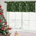 thumbnail image 4 of Christmas Valances Window Treatments, Golden Snowflakes on Green Background Blackout Drapes Adjustable Curtain Valances for Kitchen Over Sink,18x52 Inch Rod Pocket Valances, 4 of 6