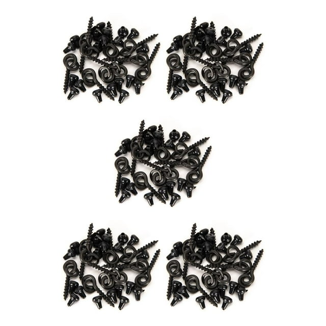 Eigraketly Tope de gancho Carp Shank Beads Stopper Cobre Swivels Cebo Tornillos con anillos ovalados Set Terminal de pesca Aparejos Rigs Black Negro 5piezas Eigraketly CBP226641