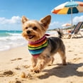 thumbnail image 6 of Chmadoxn Multicolor Striped Dog Bandana Cat Pet Scarf 21.6 Inch Washable Triangular Neck Wrap Soft Breathable Accessories for Small Medium Dogs Puppy Photo Outfit, 6 of 9