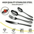 thumbnail image 4 of 24 Pcs Black Silverware Set with Steak Knives, Stainless Steel Flatware Cutlery Set Service for 4, Kitchen Tableware Set, Utensil Set for Home and Restaurant, Knives Forks Spoon Set, Dishwasher S2afe, 4 of 5
