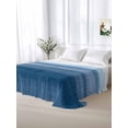 thumbnail image 5 of Haze Blue White Ombre Twim XL Size Flat Sheet, Wrinkleproof & Fadeproof Cooling Flat Bed Sheet Only, Vintage Gradient Striped Aesthetics Breathable Soft Bedding Top Sheets 66 x 102 Inches, 5 of 8