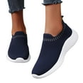 thumbnail image 5 of Daznico Women's Slip-On Sneakers - Breathable Mesh Walking Shoes with Lightweight Soft Sole for Casual & Sports,Color:Dark Blue,Size:7, 5 of 9