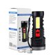 thumbnail image 4 of Linterna LED para exteriores recargable por USB | 4 modos: Fuerte, Bajo, Flash, Luz lateral COB | Resistente al agua, Battery Display, 18650 Lithium | Luz de mano portátil para acampar, emergencia, 4 of 7