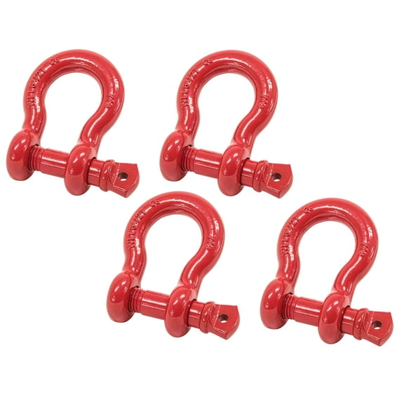 7/8" Anchor Shackle Forged Carbon Steel w/Alloy Screw Pin WLL 6.50 Tons (13,000 lbs) | Double Rust Protection Heavy Duty D Ring Shackle for Towing, Rigging & Vehicle Recovery (4 Pack)