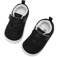 thumbnail image 4 of Toddler Sneakers Baby Boys & Girls Barefoot Shoes Lightweight Breathable Walking Running Tennis Athletic Sport Shoes Black 18-24 Months Size 6, 4 of 8