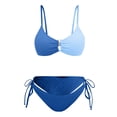 thumbnail image 4 of NMMUED Womens 2 Piece Bikini Sets Cheeky High Cut Bathing Suit Color Block Textured U-wire Swimsuits 2026 Dark Blue M, 4 of 4