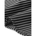 thumbnail image 5 of INSPIRE CHIC Striped Work Dress for Women's Lapel Collared Tie Waist Offcie Button Down Short Sleeve Long Casual Dresses XS Black, 5 of 6