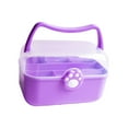 thumbnail image 3 of Multipurpose Storage Container Hair Accessories Organizer Lockable Cute with Handle Art Craft Organizer for Headband Earrings Violet, 3 of 9