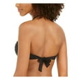 thumbnail image 2 of DKNY Women's Black Draped Lined Stretch Tie Bandeau Swimsuit Top XS, 2 of 3