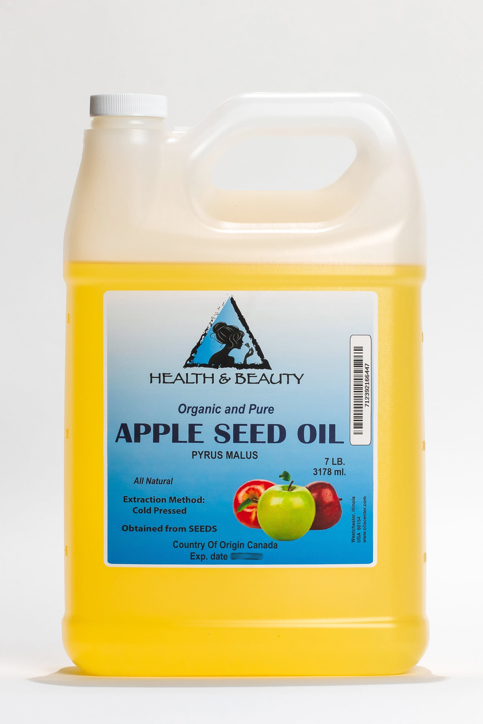 Apple Seed Oil Organic Carrier Cold Pressed Premium Natural 100% Pure 7 Lb