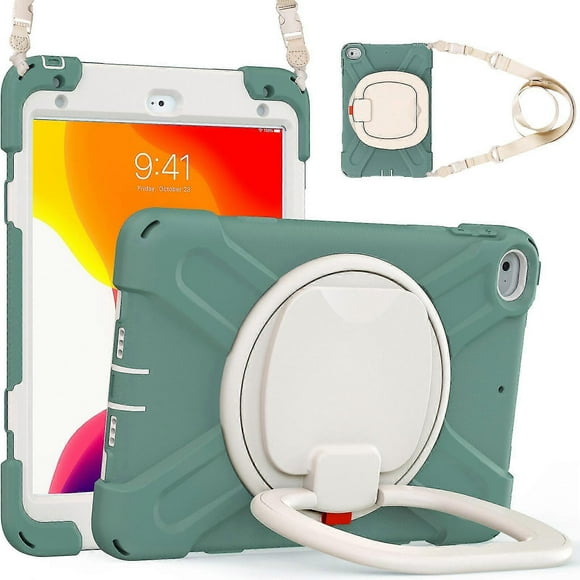 Color Matching Case For Ipad Mini 4/5 With Shoulder Strap, Big Adjustable Ring Stand, Pen Holder, Shock Protection Cover