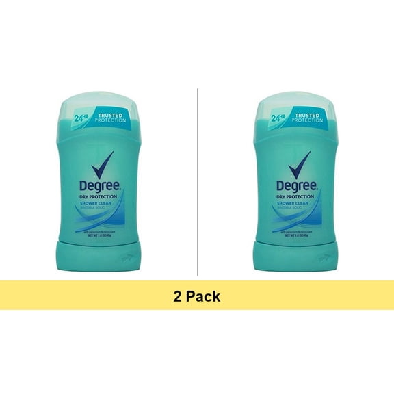 Degree Women Body Responsive Solid Antiperspirant & Deodorant, Shower Clean, 1.6 Oz - 2 Pack