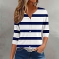 thumbnail image 2 of yunLCZ Casual Tops Clearance Womens Summer Tops Fashion 2025 V Neck Print Shirts Casual Button Down 3/4 Lenght Sleeve Blouses Office casual blouse with leggings, 2 of 5