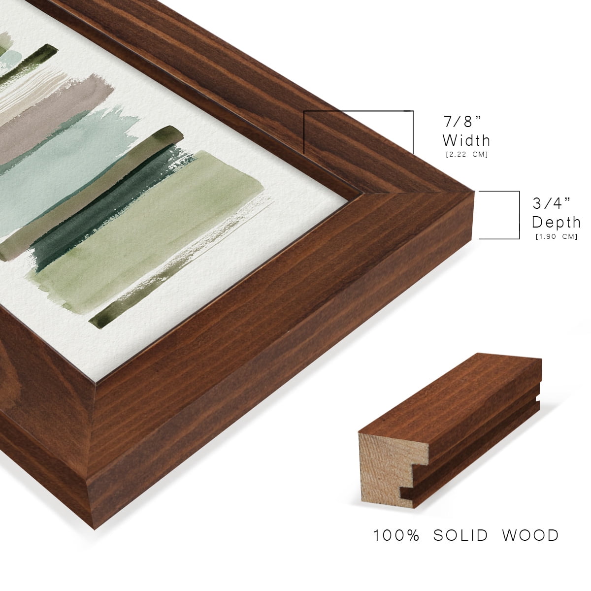 Grass Stains I - Framed Print w/glass - Chestnut